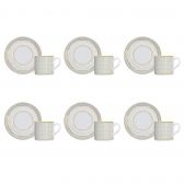 Xícara Para Café Porcelana Germer Royal Off White Kit 6 Peças