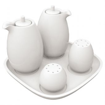 Galheteiro Germer em Porcelana Completo Bold Branco