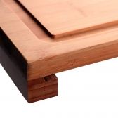 Tabua de Corte em Bambu 46cm x 35cm com Bandeja em Aco Inox Dynasty