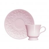 Xicara Para Café Porcelana Germer Tassel Rosa Fractal Kit 6 Peças