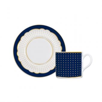 Xícara Para Café Porcelana Germer Royal Blue Kit 6 Peças