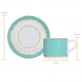 Xícara Para Café Porcelana Germer Royal Tiffany Kit 6 Peças
