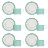 Xícara Para Café Porcelana Germer Royal Tiffany Kit 6 Peças