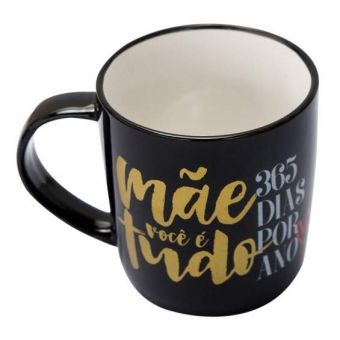 Caneca em ceramica c/ 365 bilhetes Uatt - mãe, você é tudo