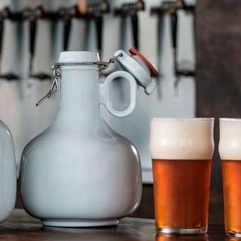 Garrafão Growler Robust P/ Cerveja Em Porcelana Branca 2 Litros