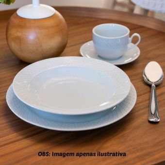 Jogo 6 xicaras chá c/ pires porcelana 240 ml Germer Bianco